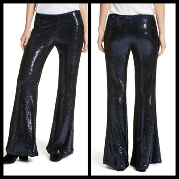 Free People Minx Sequined Pants Size 6 NWT - Picture 1 of 5